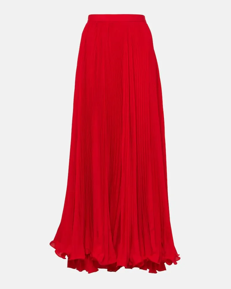Balmain Maxirock aus Crêpe Rot
