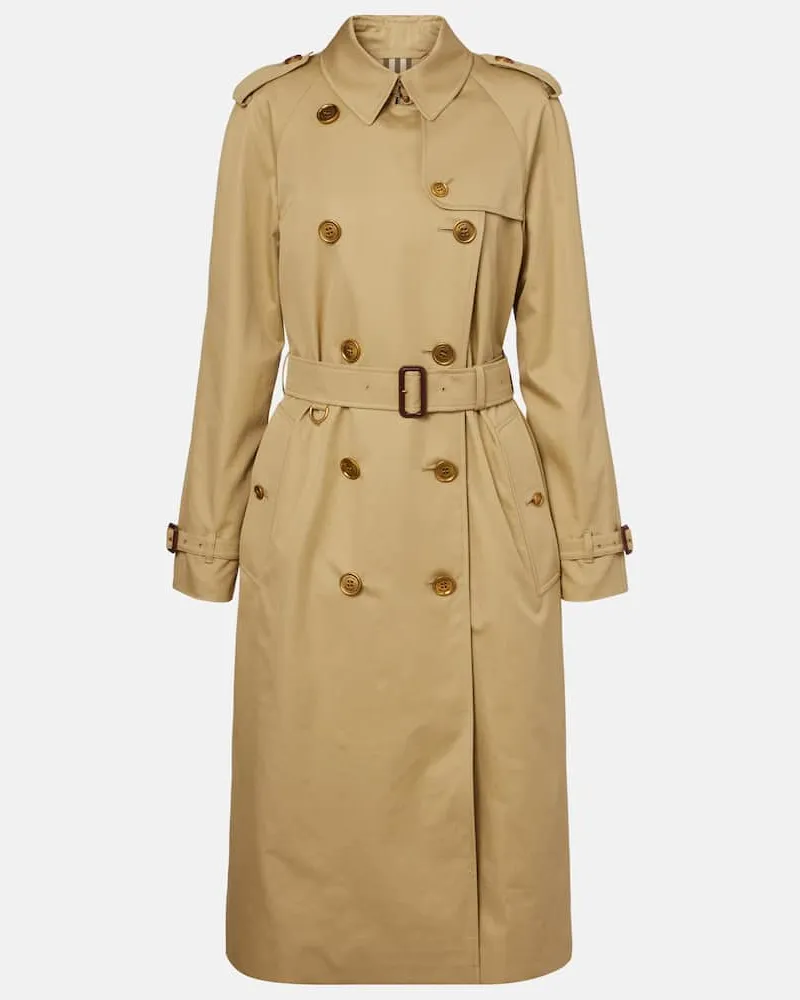 Burberry Trenchcoat Waterloo aus Baumwoll-Gabardine Beige