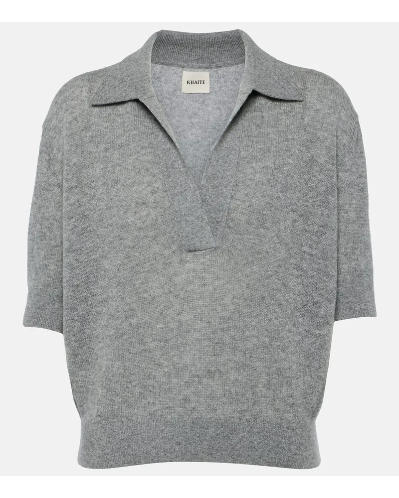 KHAITE Top Shrunken Jo aus einem Kaschmirgemisch Grau