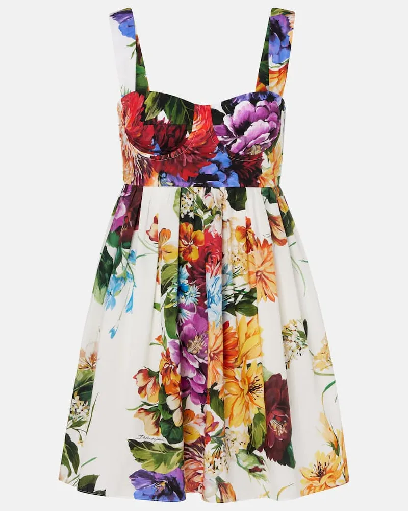 Dolce & Gabbana Minikleid aus Baumwolle Multicolor