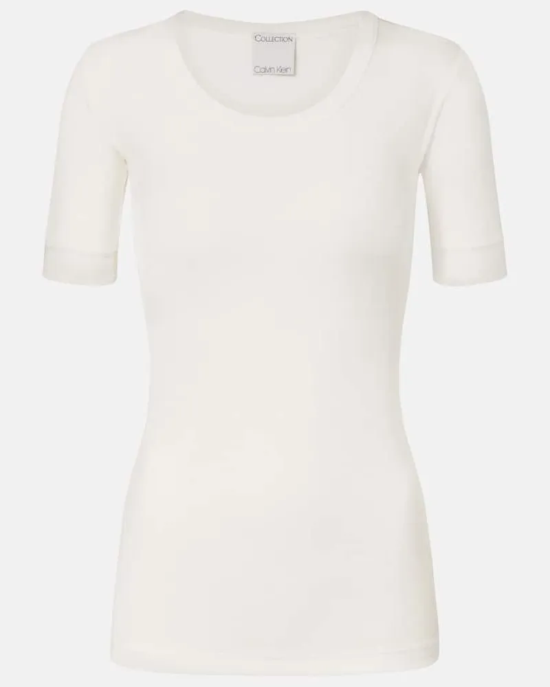 Calvin Klein Top aus einem Baumwollgemisch Weiß