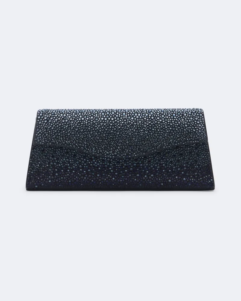 Elie Saab Verzierte Clutch Midnight aus Leder Blau