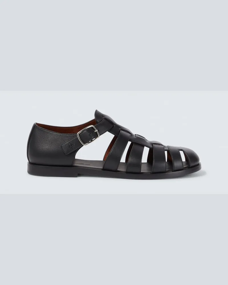 Loro Piana Sandalen Maxime Walk aus Leder Schwarz