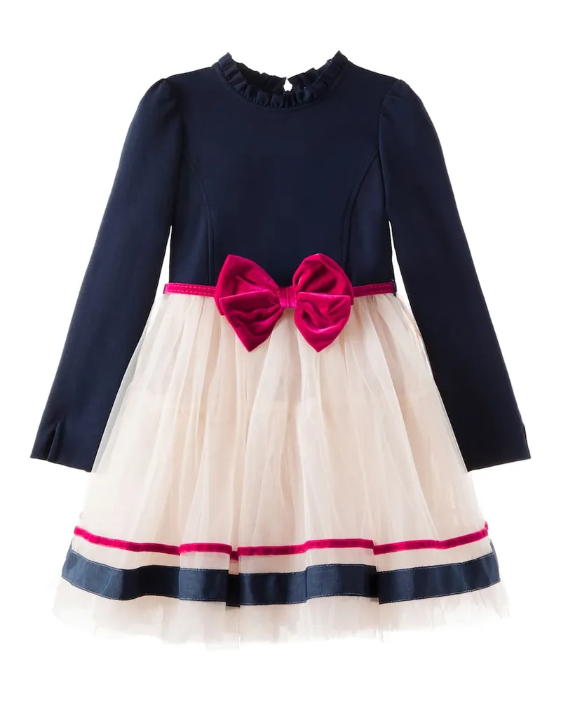 Monnalisa Kleid La Dolce Vita aus Jersey Blau