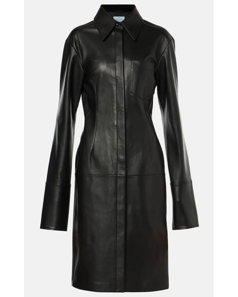 SPORTMAX Mantel Oidio aus Leder Schwarz