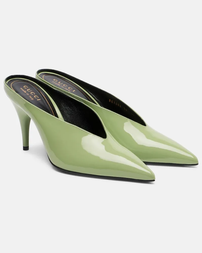 Gucci Mules Gucci 97 85 aus Lackleder Grün