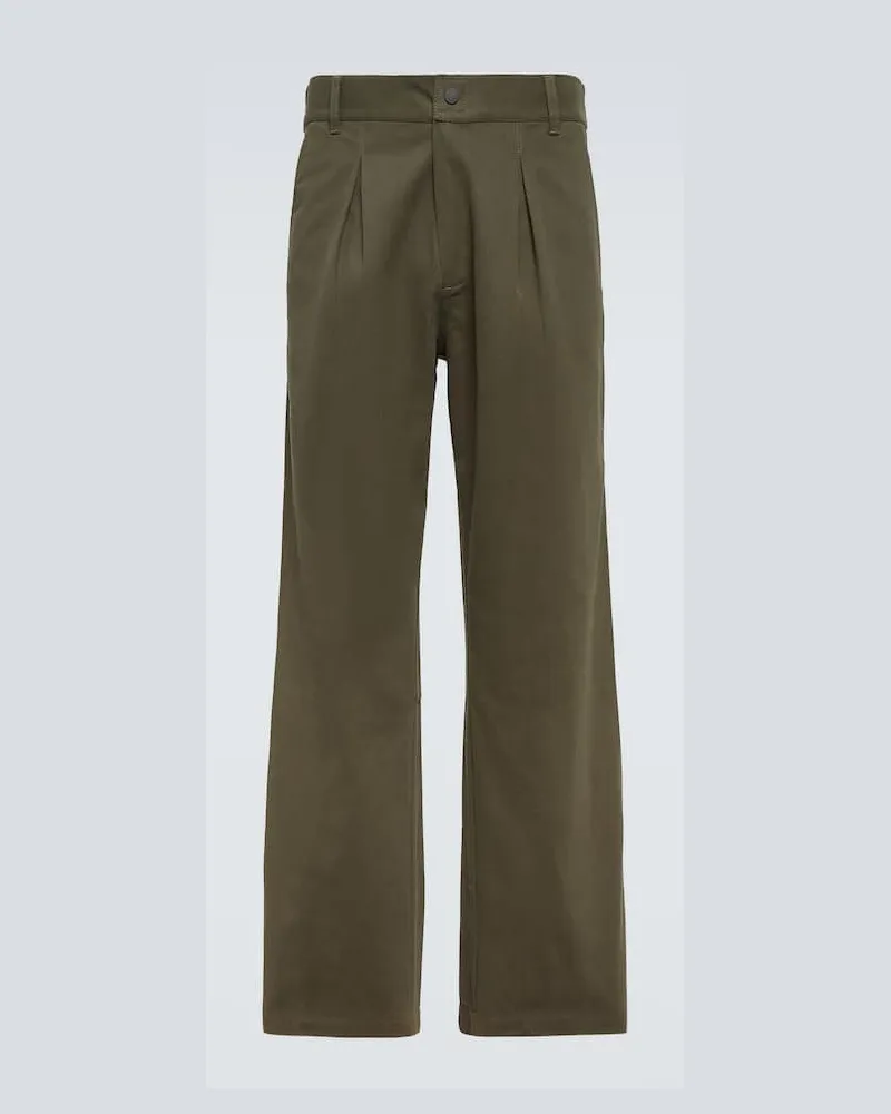 GR10K Cargohose Boot aus Baumwoll-Twill Grün