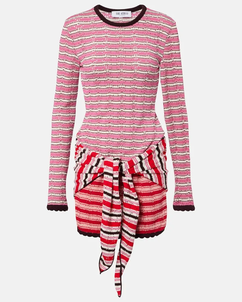 ATTICO Minikleid aus Häkelstrick Multicolor