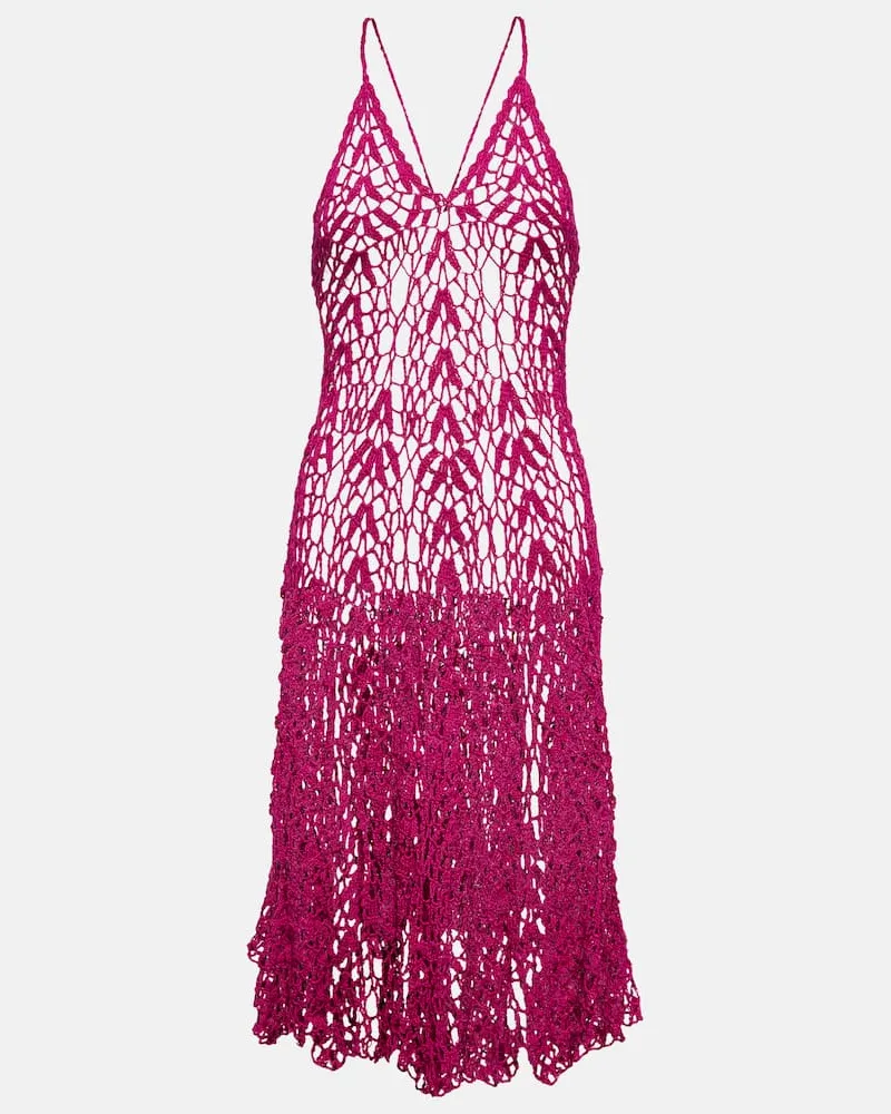 Anna Kosturova Midikleid aus Strick Rosa
