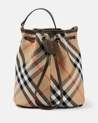 Burberry Bucket-Bag  Check aus Jacquard Beige