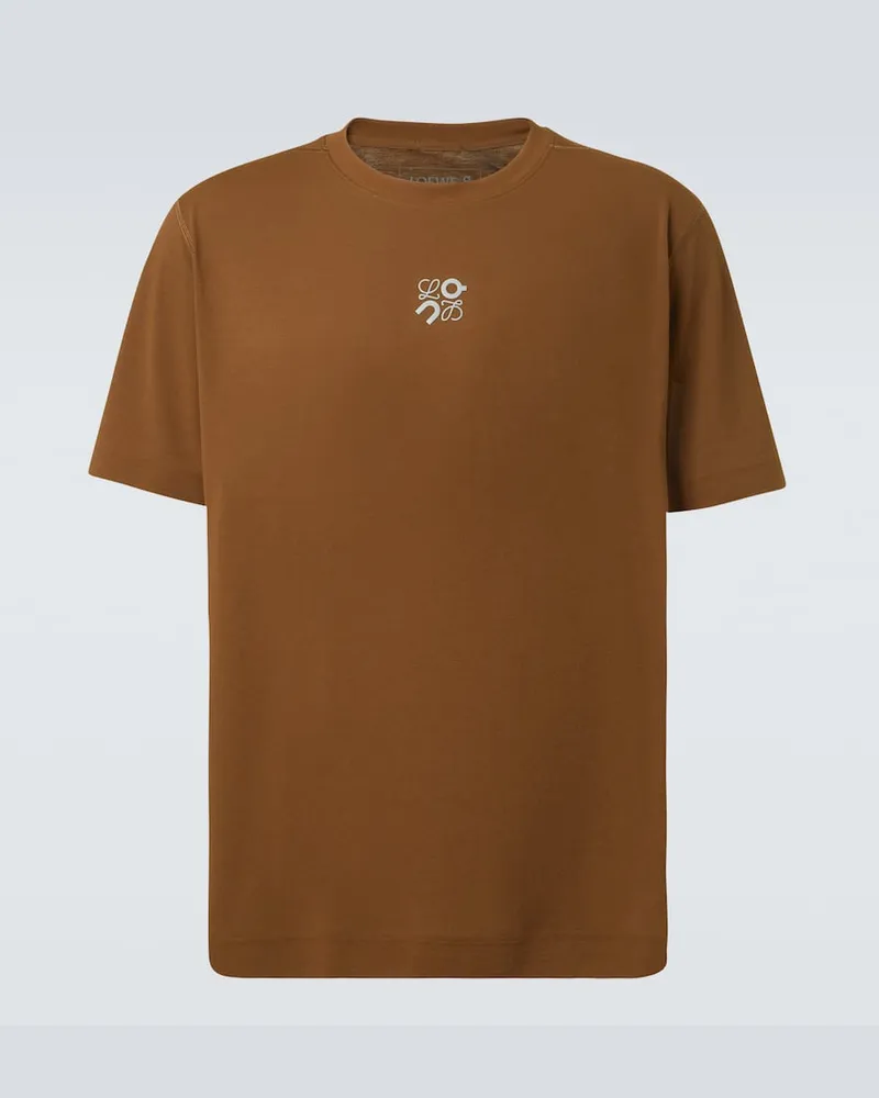 Loewe X On T-Shirt Active aus Jersey Braun