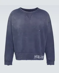 Maison Margiela Bedrucktes Sweatshirt aus Baumwoll-Jersey Lila