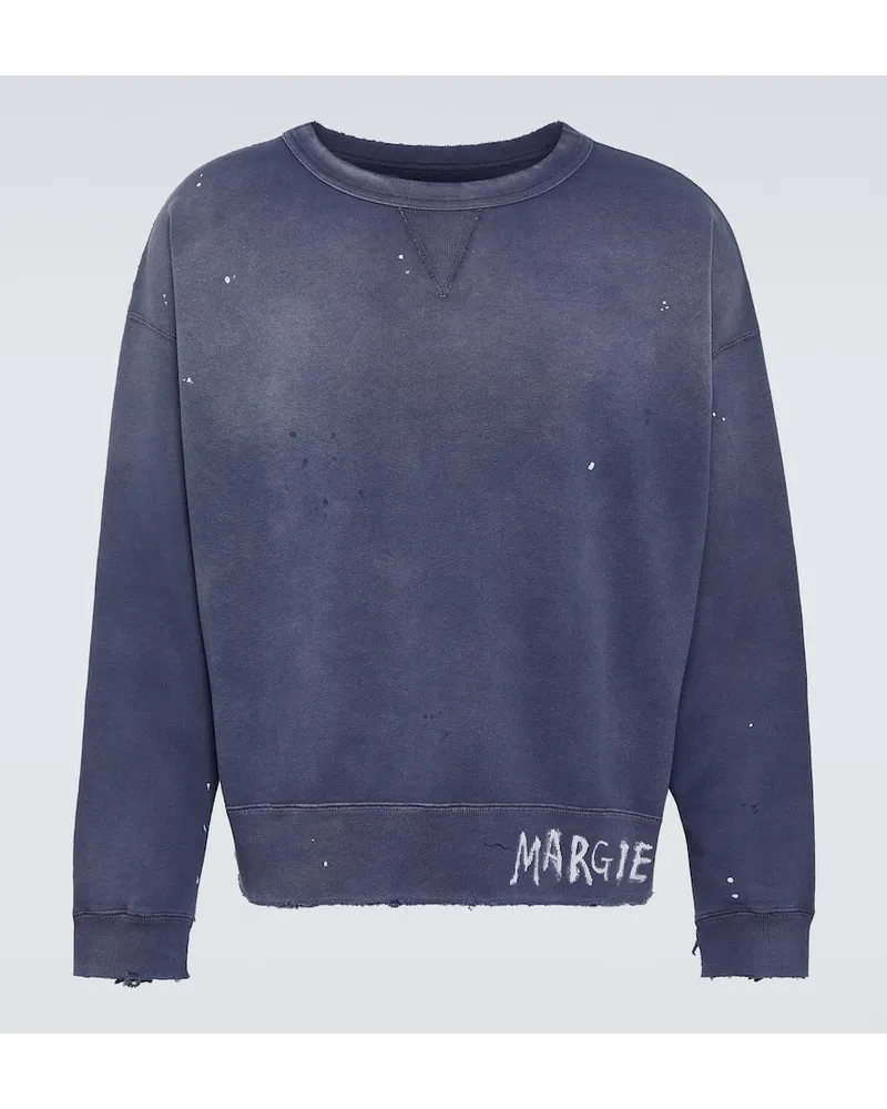 Maison Margiela Bedrucktes Sweatshirt aus Baumwoll-Jersey Lila