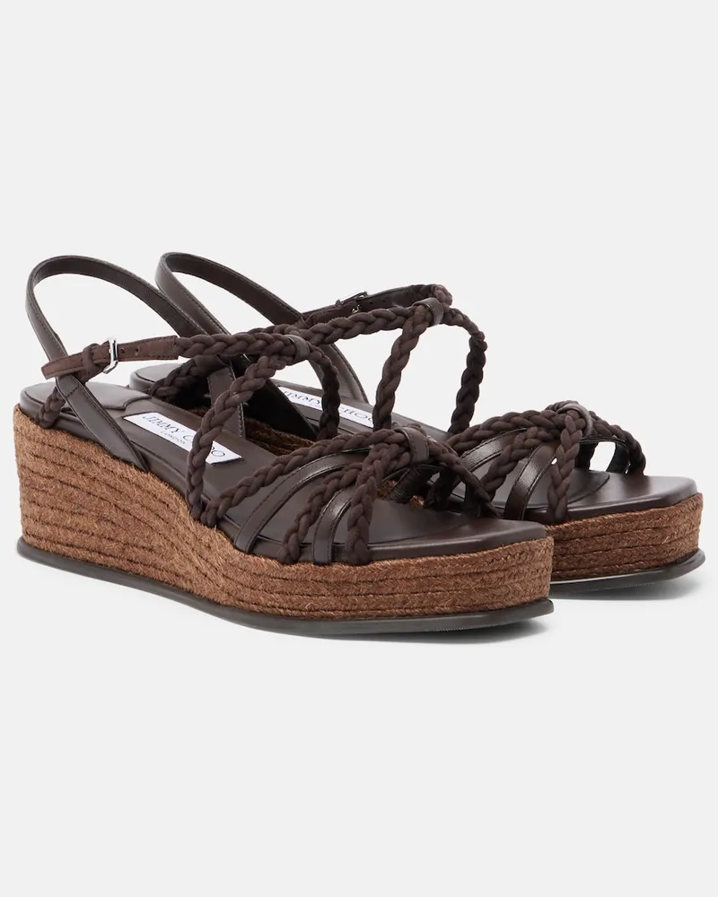 Jimmy Choo Espadrille-Sandalen Nyra mit Veloursleder Braun