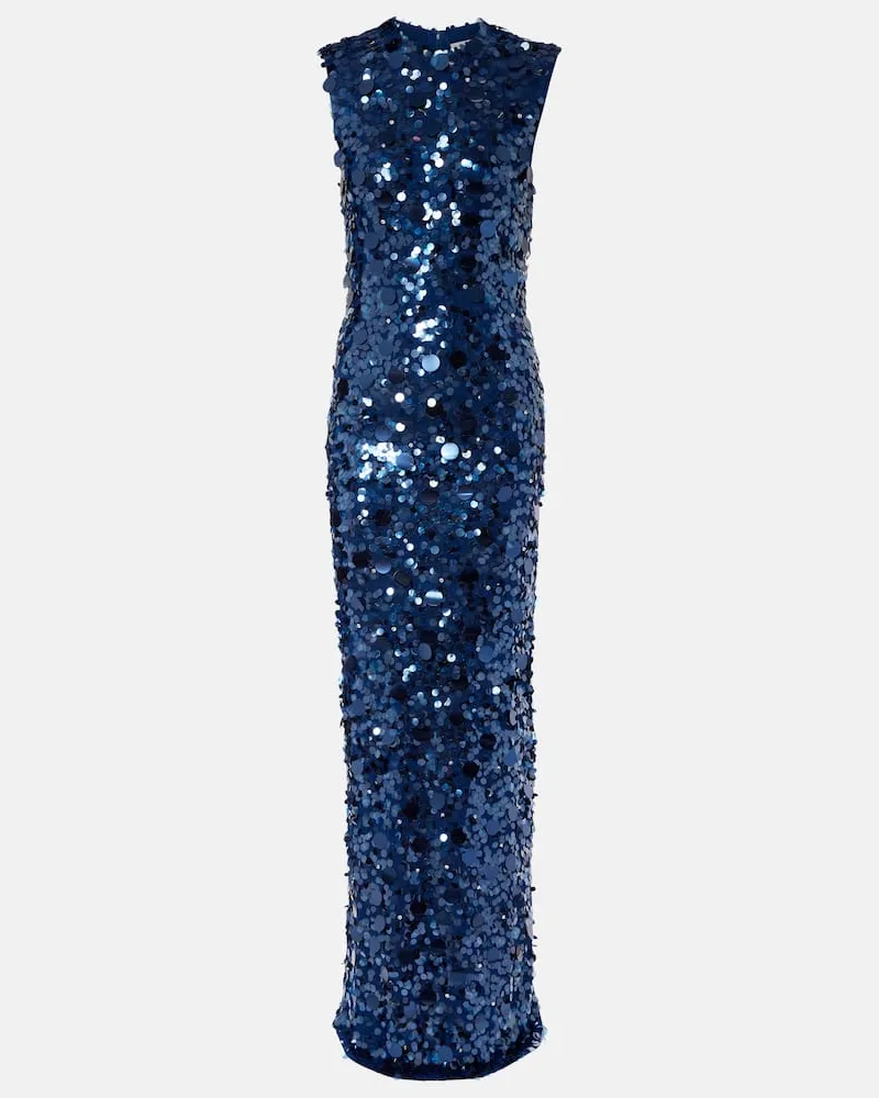 Carolina Herrera New York Robe mit Pailletten Blau