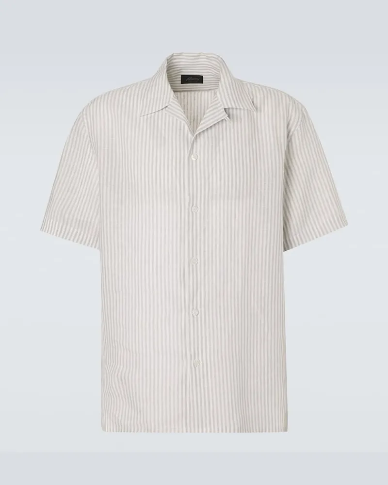 Brioni Hemd aus Leinen Grau