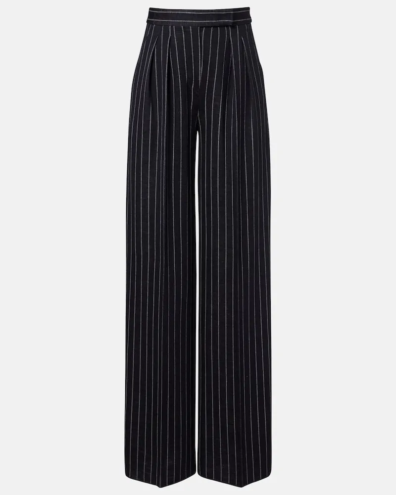 Max Mara Plissierte Hose mit weitem Bein Blau