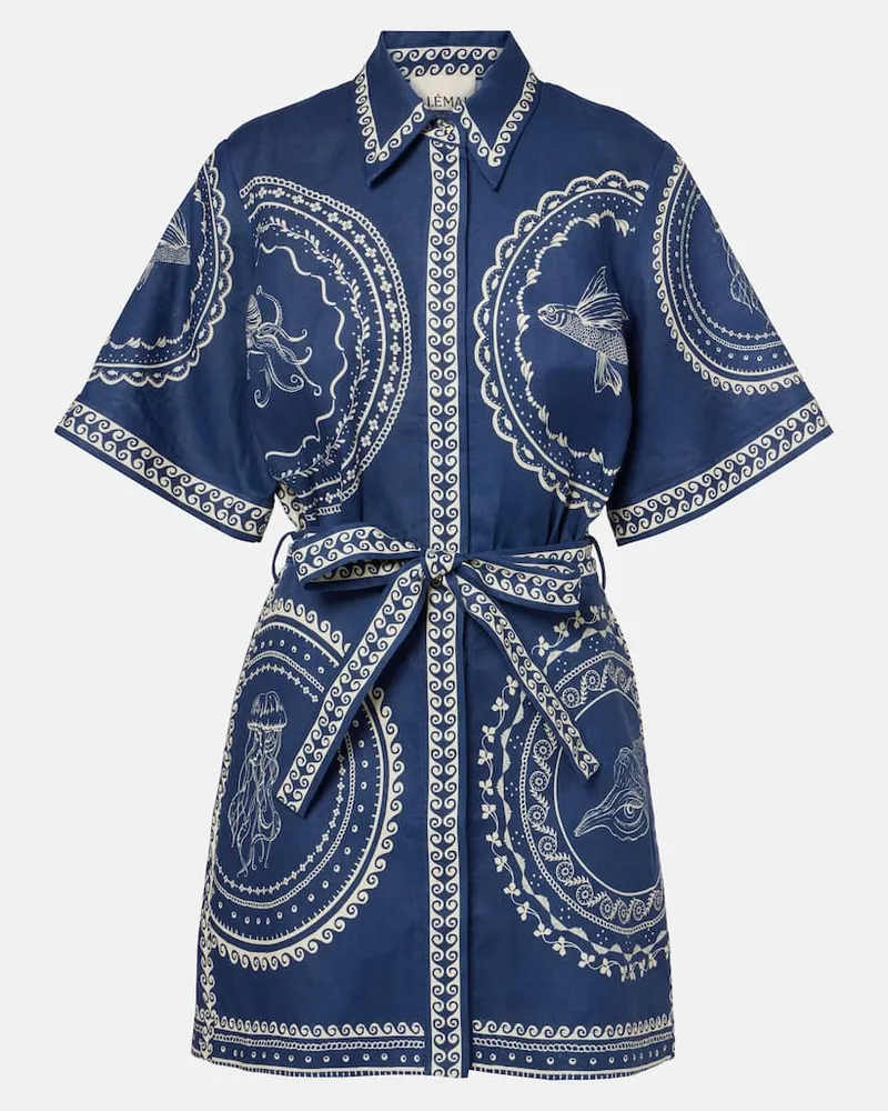 ALEMAIS Alémais Minikleid Oceane aus Leinen Blau