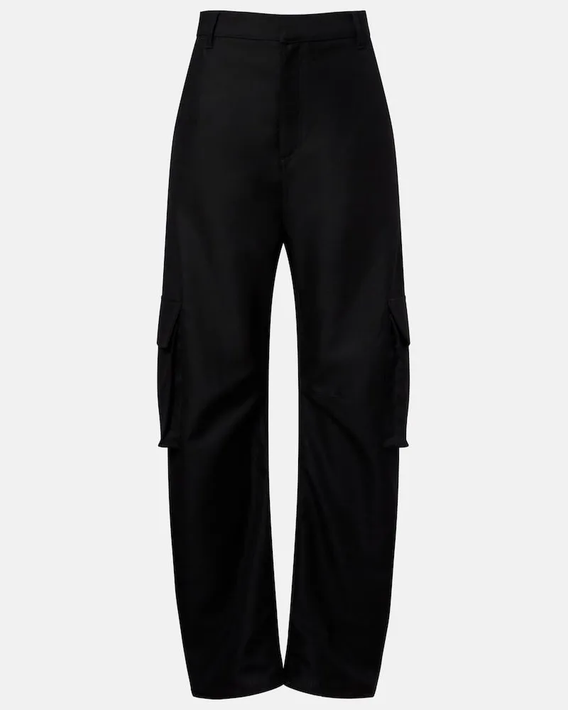 Balenciaga Cargohose aus Wolle Schwarz