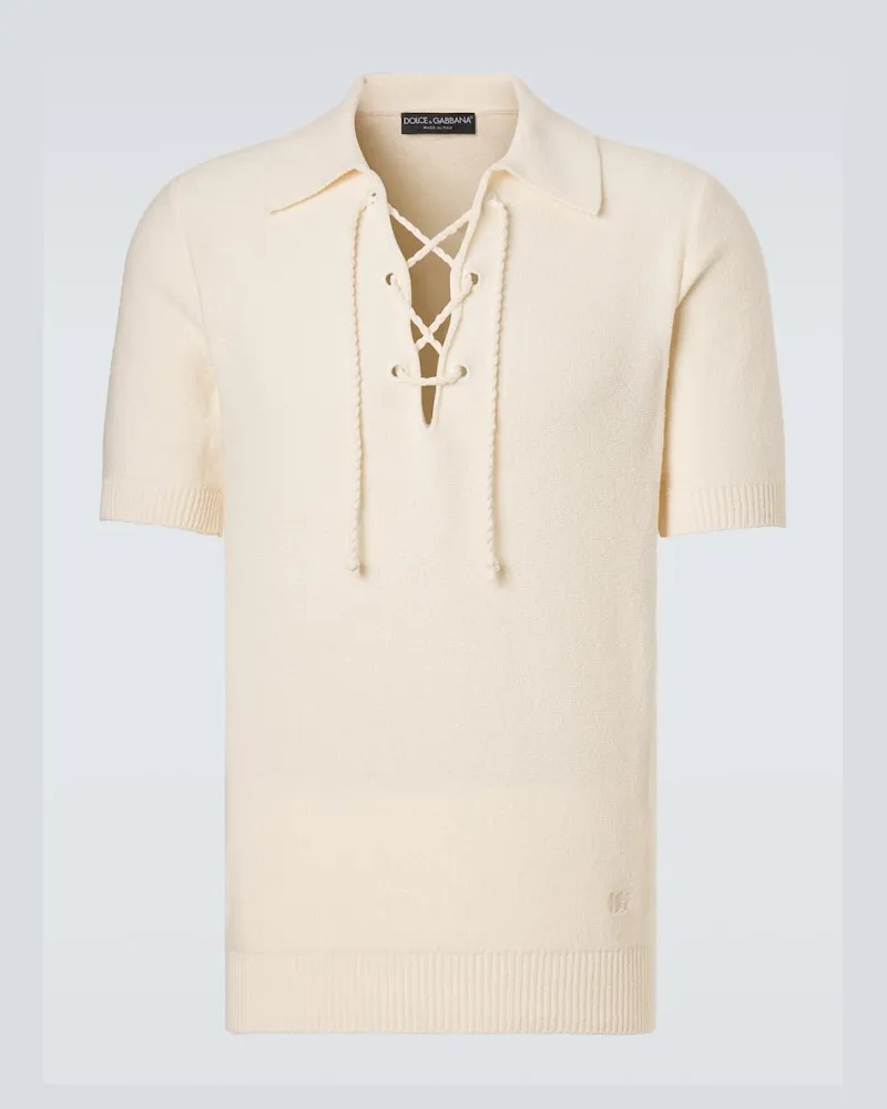 Dolce & Gabbana Polohemd aus einem Baumwollgemisch Beige