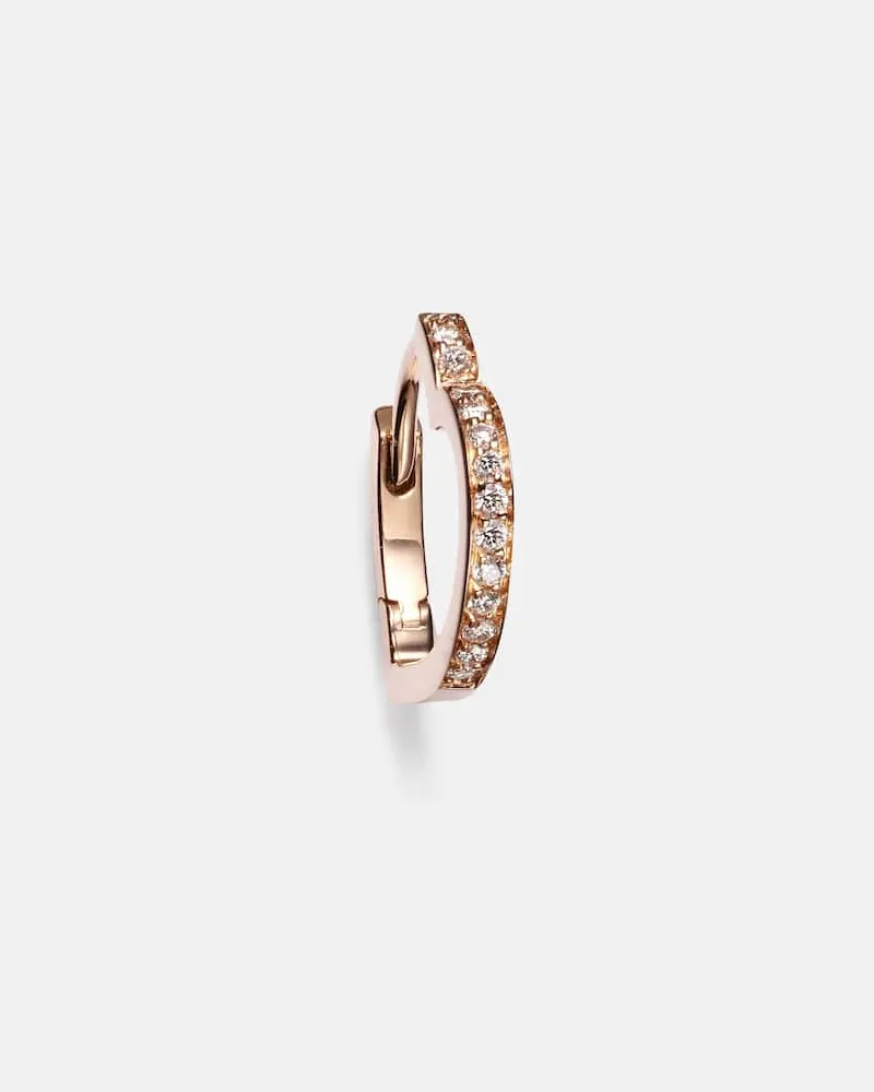 Repossi Einzelner Ohrring Antifer Heart Small aus 18kt Roségold mit Diamanten Rosa