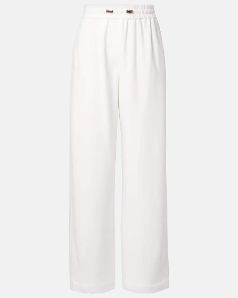 Brunello Cucinelli Gerade Hose aus einem Baumwollgemisch Weiß
