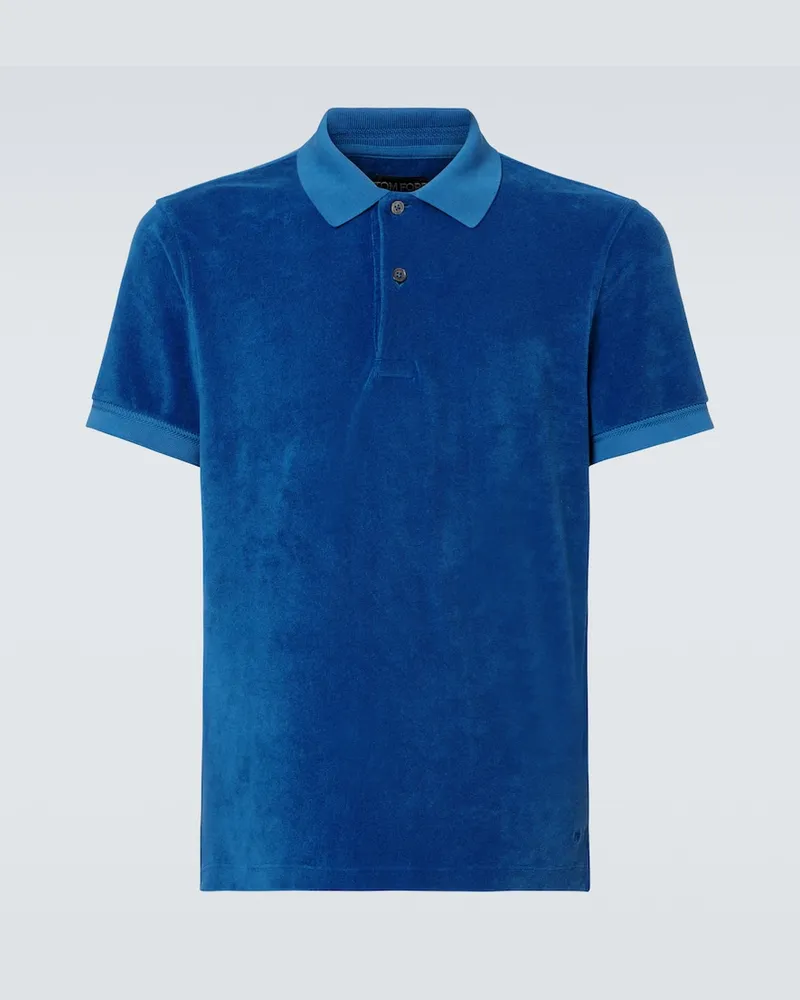Tom Ford Polohemd aus Frottee Blau