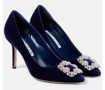 Pumps Hangisi 90 aus Samt mit Kristallen