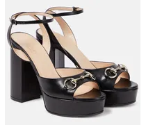 Plateausandalen Lady Horsebit aus Leder