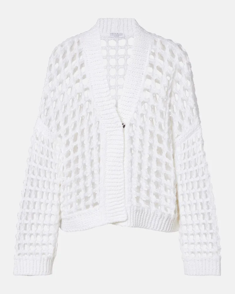 Brunello Cucinelli Cardigan aus Baumwolle Weiß