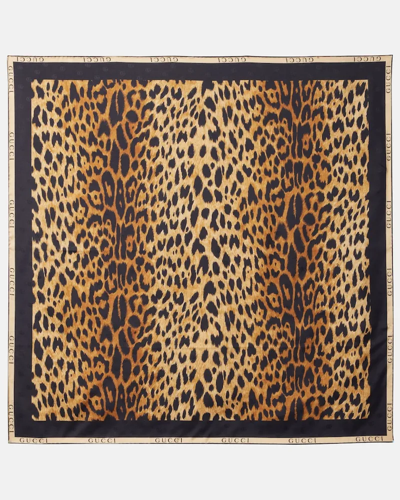 Gucci Tuch aus Seiden-Twill Braun