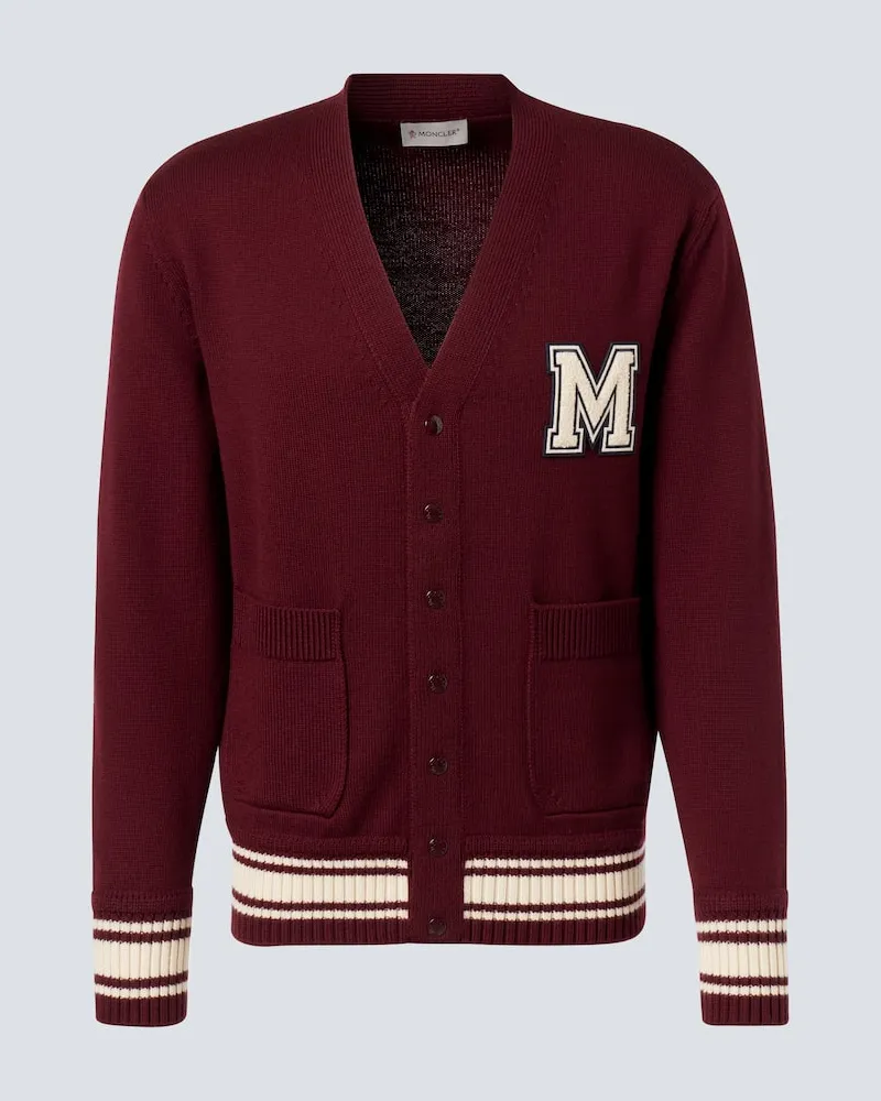 Moncler Cardigan aus Wolle Burgunderrot