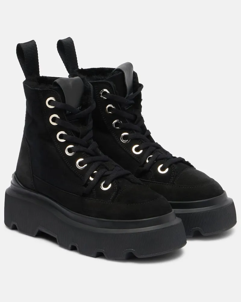 INUIKII Schnürstiefel Matilda aus Veloursleder Schwarz