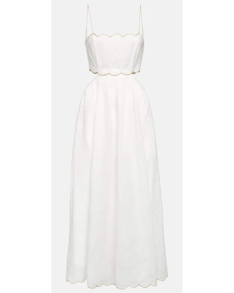 Zimmermann Midikleid Jude aus Leinen Multicolor