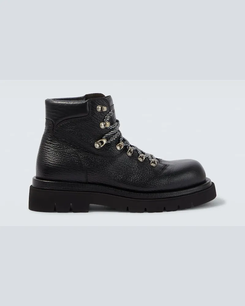 Bottega Veneta Stiefel Lug aus Leder Schwarz