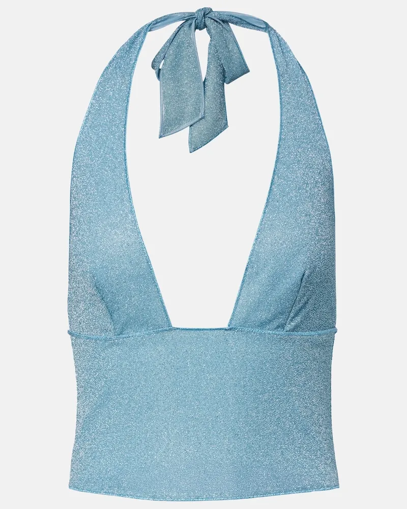 Oséree Oséree Cropped-Top mit Lurex Blau