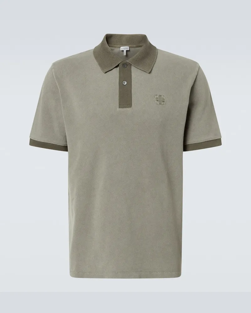 Loewe Polohemd Anagram aus Baumwoll-Piqué Grün