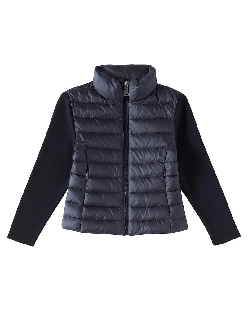 Moncler Daunenjacke aus einem Wollgemisch Blau