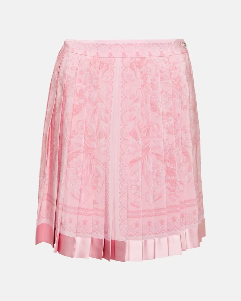 Versace Minirock Barocco aus Seide Rosa