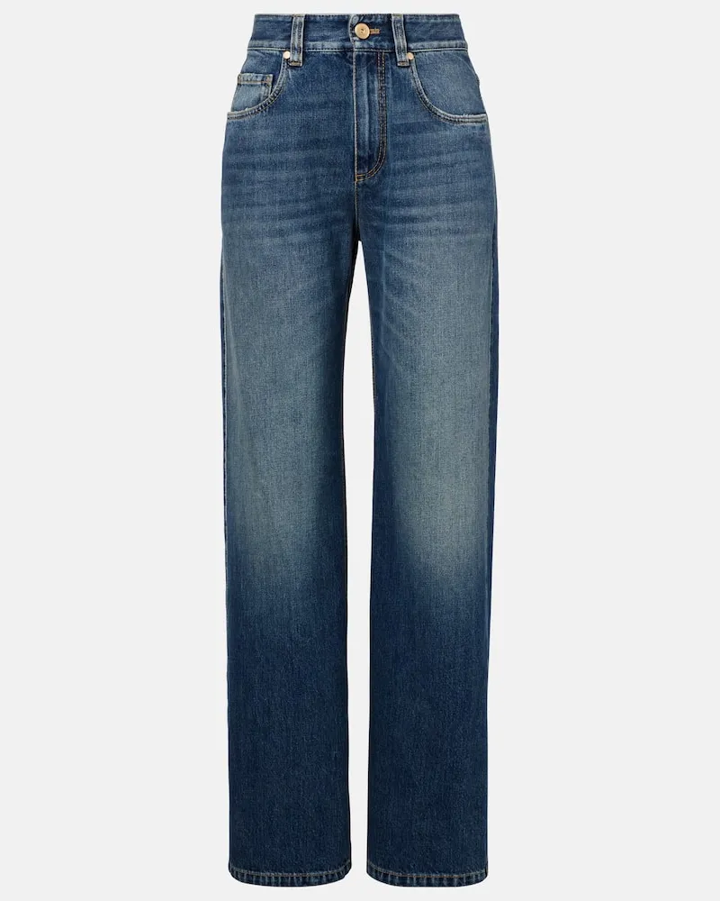 Brunello Cucinelli Low-Rise Straight Jeans Blau