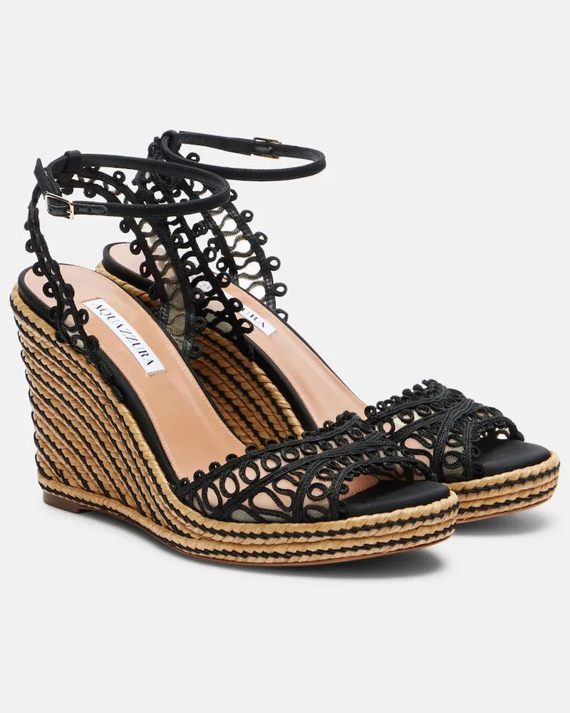 Aquazzura Espadrille-Wedges Kahlo Schwarz