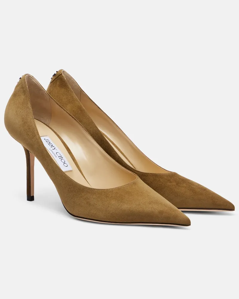 Jimmy Choo Pumps Love 85 aus Veloursleder Grün