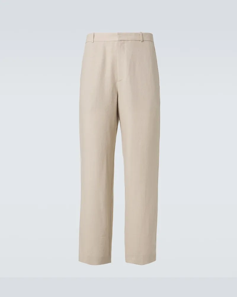The Row Weite Hose Toril aus einem Leinengemisch Beige