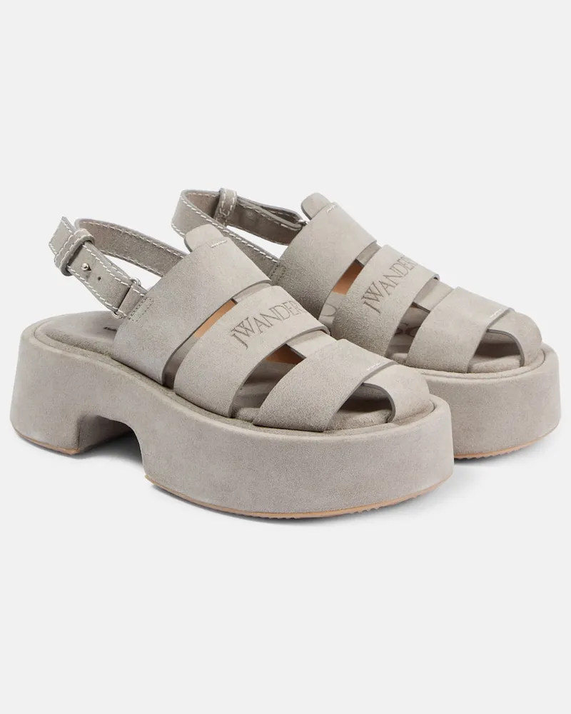 J.W.Anderson Plateausandalen aus Leder Grau