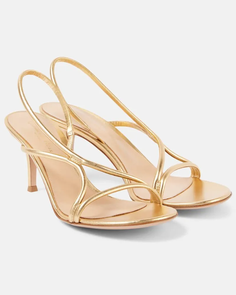Gianvito Rossi Sandalen aus Metallic-Leder Gold