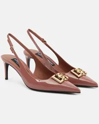 Dolce & Gabbana Slingback-Pumps DG aus Lackleder Pink