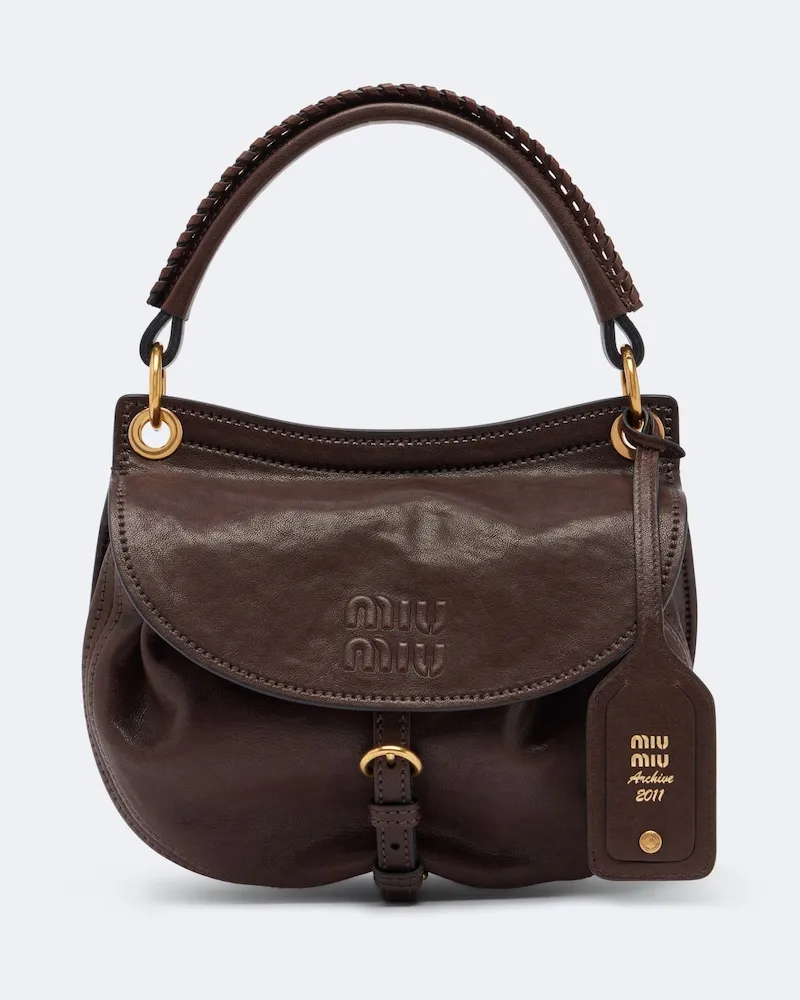 Miu Miu Schultertasche Rendez-vous aus Leder Braun