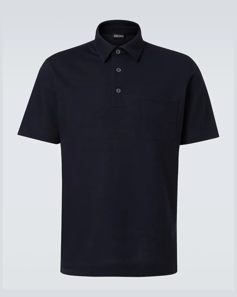 Ermenegildo Zegna Polohemd aus Baumwolle Blau