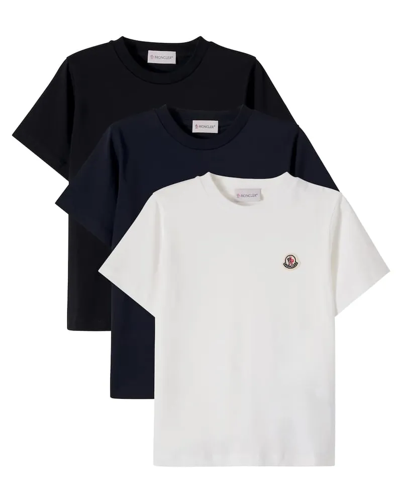 Moncler Set aus drei T-Shirts aus Baumwoll-Jersey Multicolor