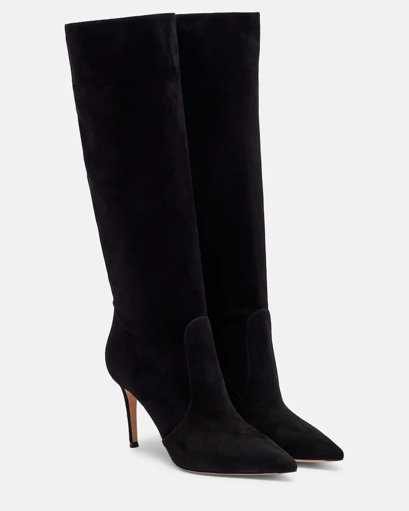 Gianvito Rossi Stiefel Hansen 85 aus Veloursleder Schwarz